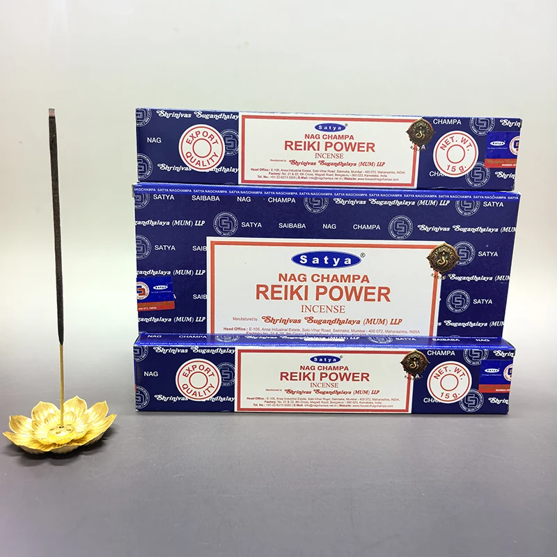 Reiki Power Incense Sticks India Satya Incenses Home Fragrance Sandalwood NAG Champa Flavors Household 6/12box Line Aromatherapy
