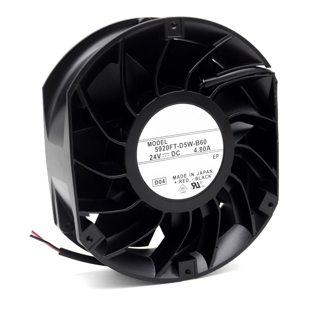 

Cooling Fans 5920FT-D5W-B60 DC 24V 4.80A 17251 172X172X51mm Double Ball Bearing Server Inverters Industrial Axial Fans