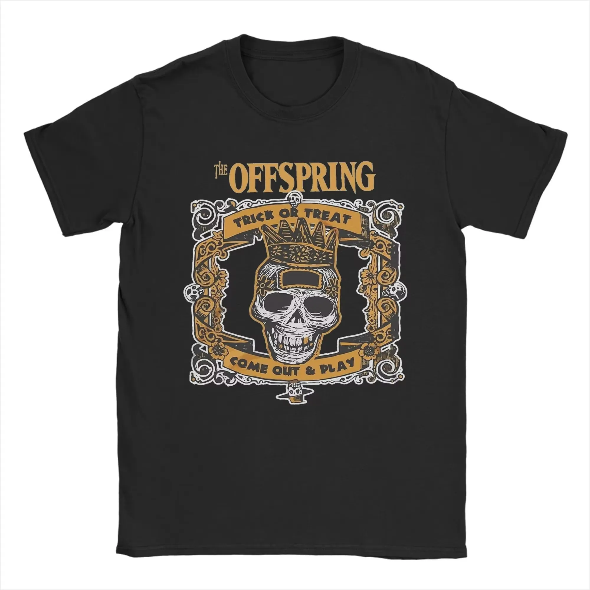 2026 new Vintage Skull Crown Halloween Graphic T Shirt Men Retro Trick Or Treat Print Short Sleeve Unisex Cotton Tee