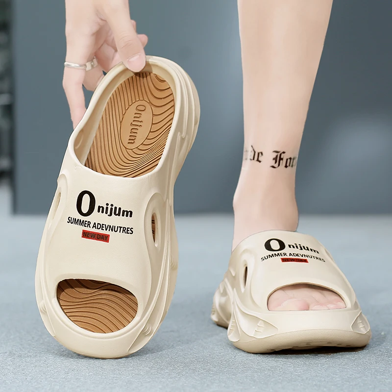 Women and Men Slippers For Summer Breathable Sandals Arch Support Slip On Indoor Outdoor Sandals Unisex Size 36-45