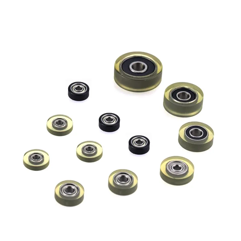 [PU]High quality all kinds Polyurethane TPU PU ball 626 bearing money count machine drawer rubber PU wheel roller pulley 12-40mm