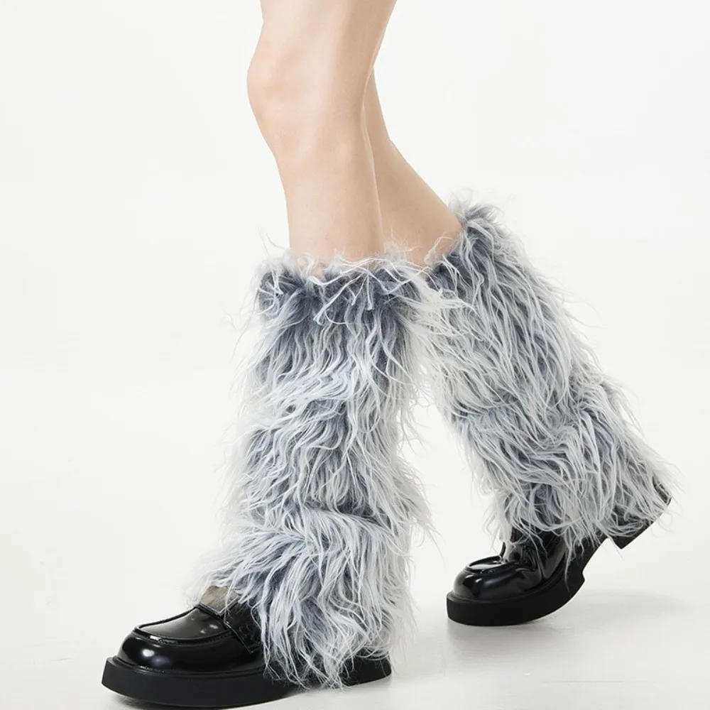 

Fashion Y2K Aesthetic Faux Fur Leg Warmers Foot Cover Kawaii Furry Leg Warmers Punk Hiphop Winter Leg Coverings Streetwear