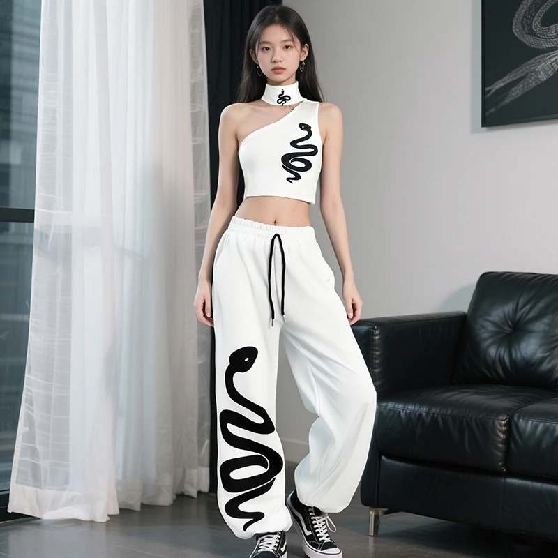 2025 Kinder Jazz Dance Kostüm Mädchen Crop Tops Hosen Hip Hop Kleidung Kpop Street Wear Y2K Kleidung Bühne Leistung Anzug BL15836