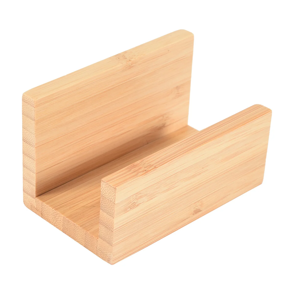 Bamboo Wood Desktop Business Card Holder for Desk Sturdy Business Card Display Stand for Office Suitable for Men Women