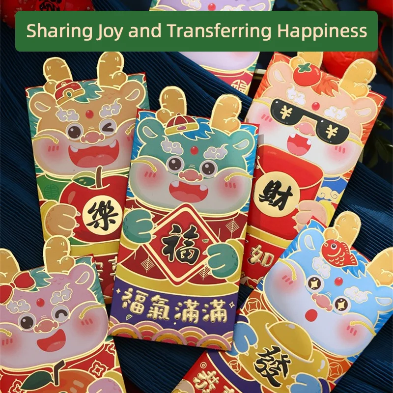 Schattige Rode Envelop Schattig Lentefestival Rode Envelop Driedimensionale Vorm Feestelijke Feestartikelen Rode Envelop 2024 Nieuwjaar