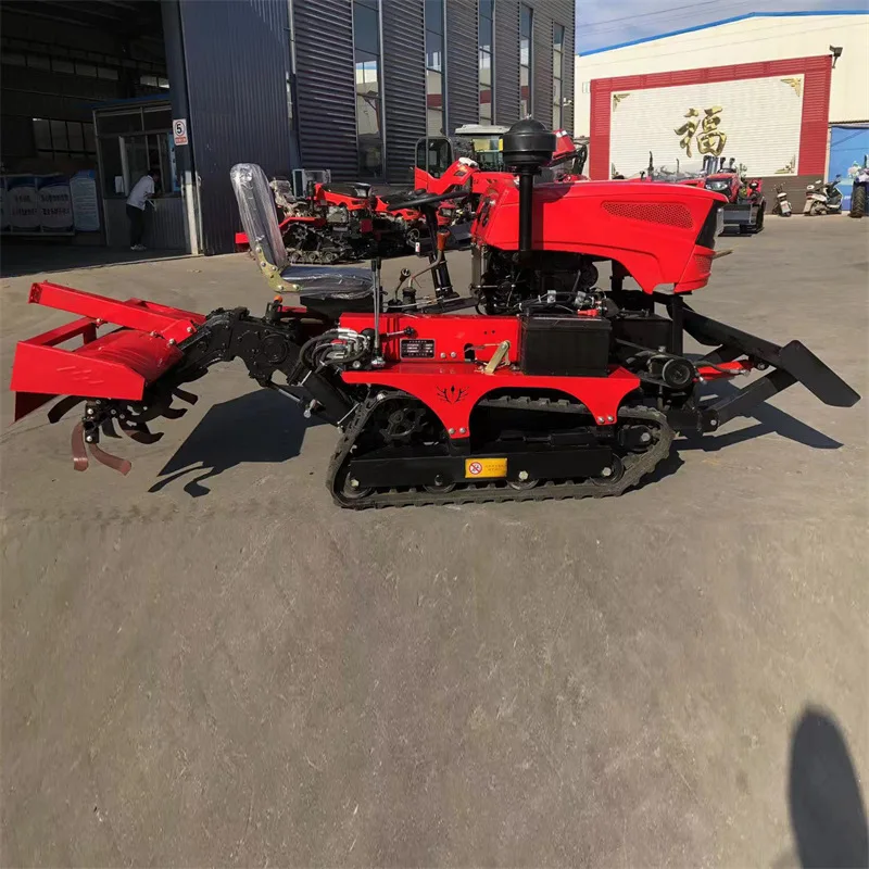

Crawler agricultural rotary tiller, suspended pastoral tillage equipment, ride-on pastoral rotary machine