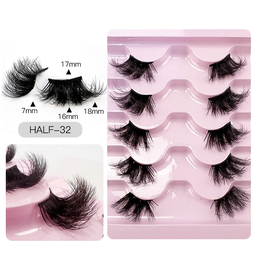 ขนตาธรรมชาติความฉลาดห้าคู่พัดลมขนตา Natural Eyelash Extension แต่งหน้าขนตาปลอมเส้นใยคุณภาพสูง