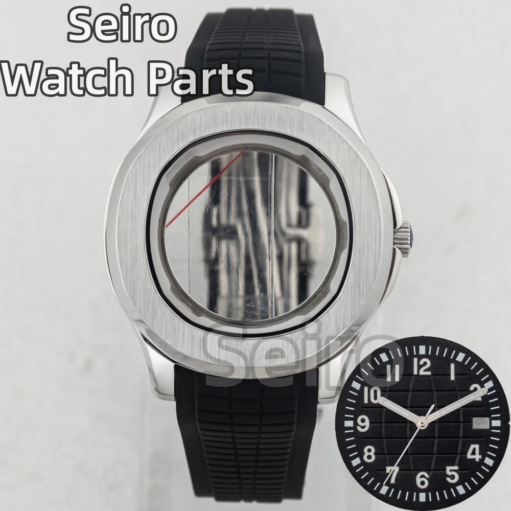 

42mm NH34 NH35 NH36 NH38 NH70 Movement Stainless Steel Waterproof Sapphire Glass Watch Case Rubber Strap For Nautilus AQUANAUT