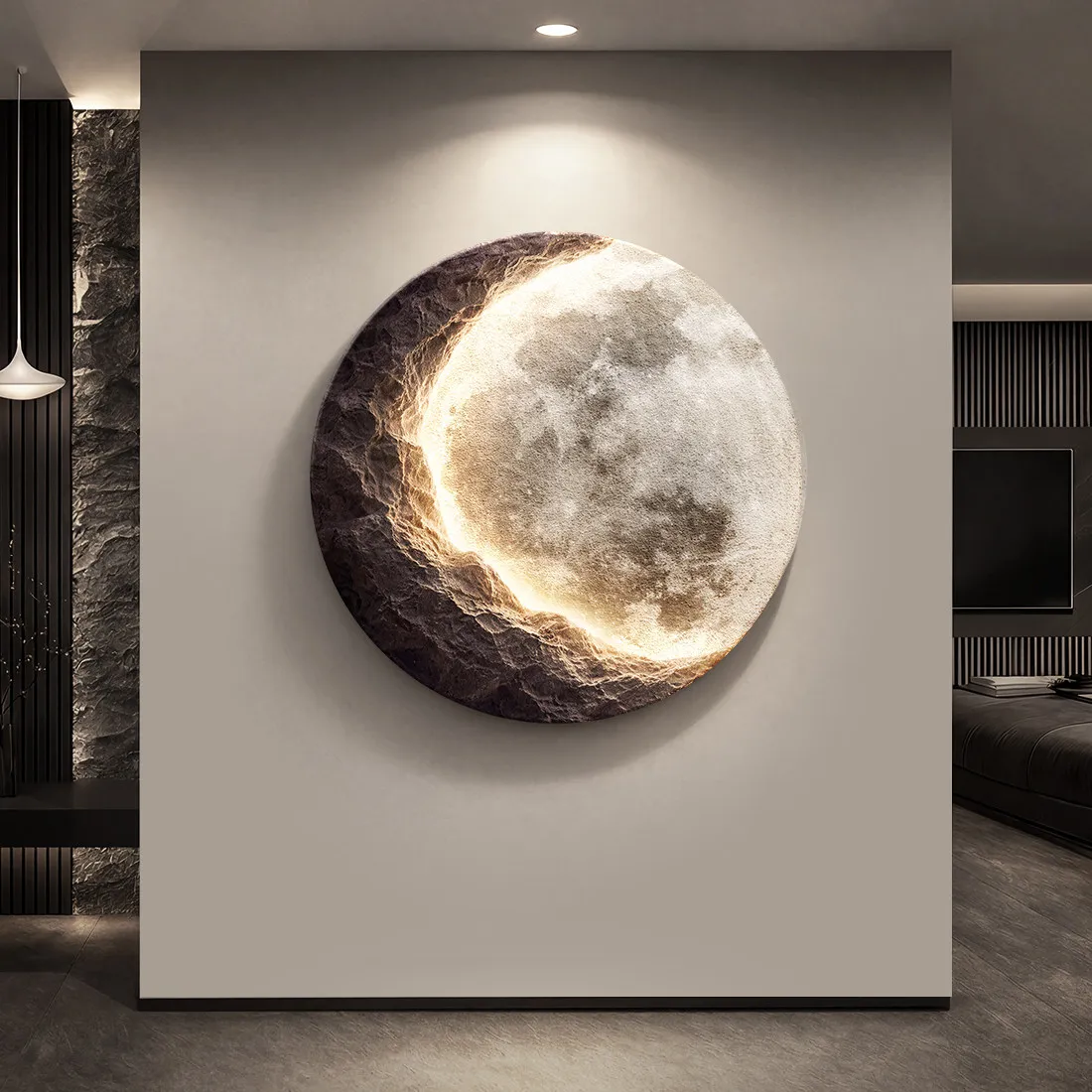 Lunar Luxury High-End Entrance Decoration Painting 3D Three-Dimensional Relief 2026 New Wall Lamp Painting