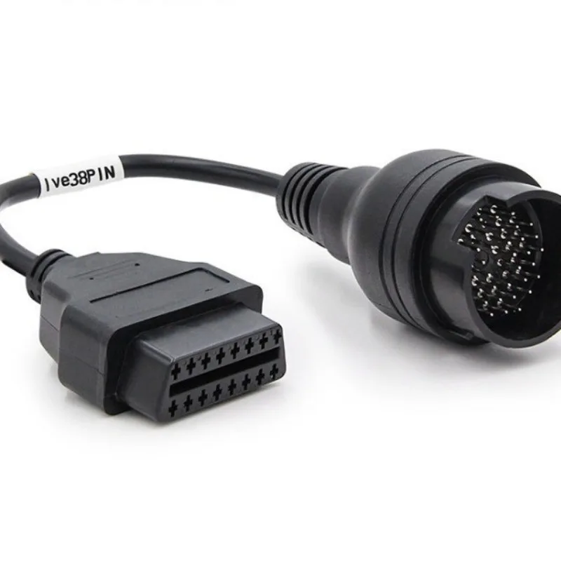 

2 шт., переходной кабель с 38-контактным разъемом на 16-контактный для старой модели грузовика IVECO, кабель-переходник OBD2, 38-контактный дизельный разъем для OBD2, 16-контактный разъем