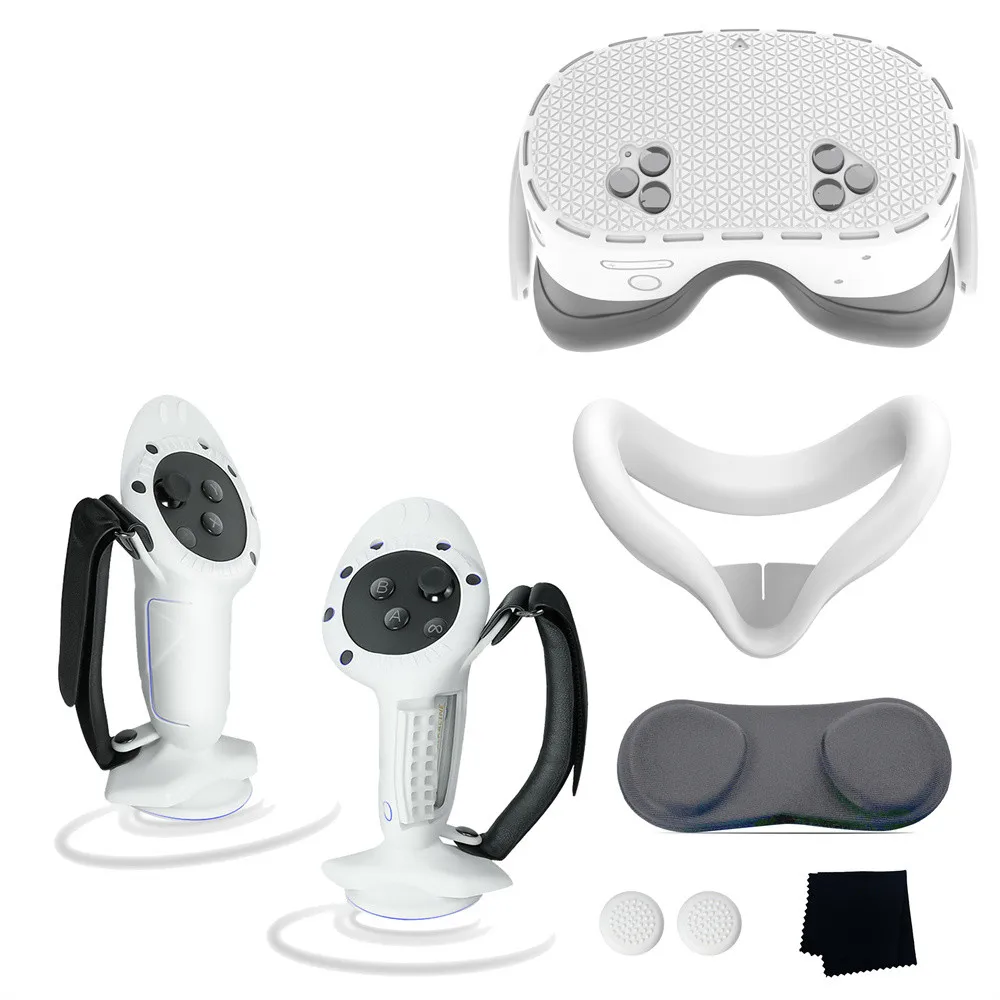 For Meta Quest 3S host set silicone light shielding mask lens protection cover handle anti-collision dust proof detachable batte