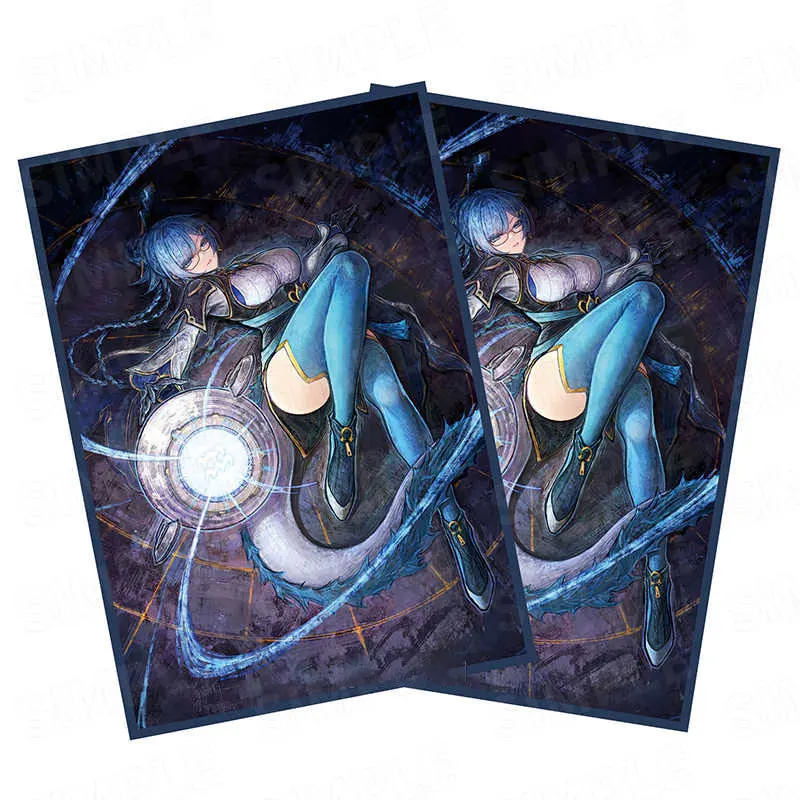 

50PCS 63x90mm Trading Cards Protector Holographic Animation YuGiOh Card Sleeves Shield Laser Cute Card Deck Cover Japanese Size