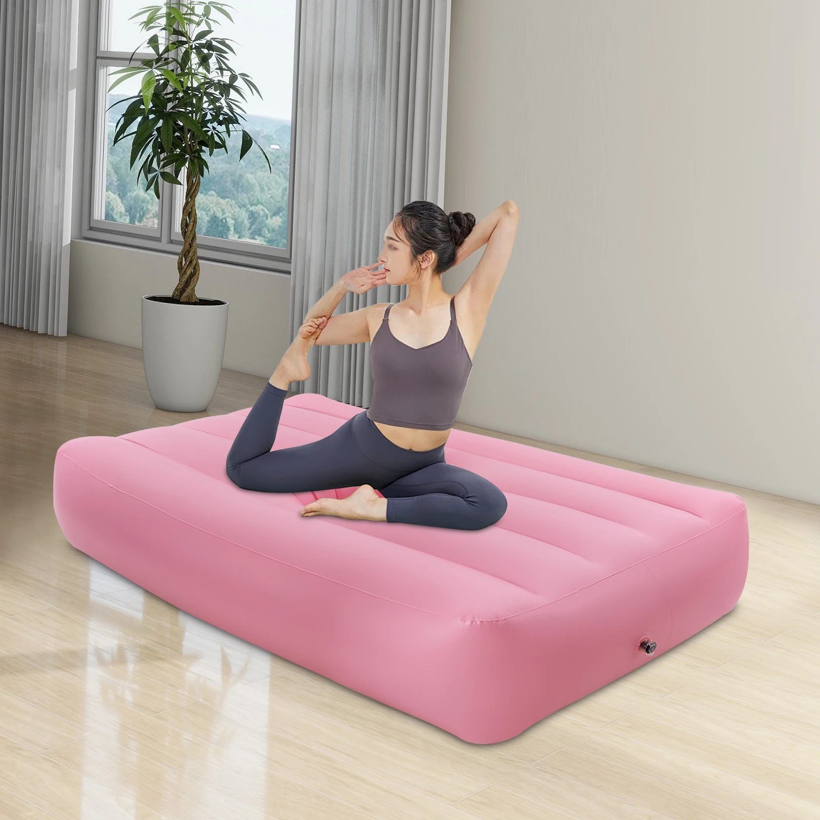 

Ultra Soft PVC Air Mattress with Central Hole , Pink Inflatable Bed - Quick Inflation Valve, Leak Proof, Lightweight & Portable