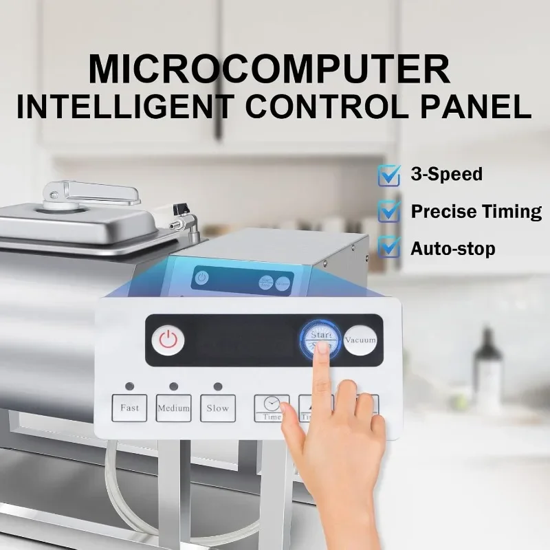 Vacuum Tumbler Marinator 18L Meat Tumbler Machine Three-Speed Bidirectional Rotation Rapid