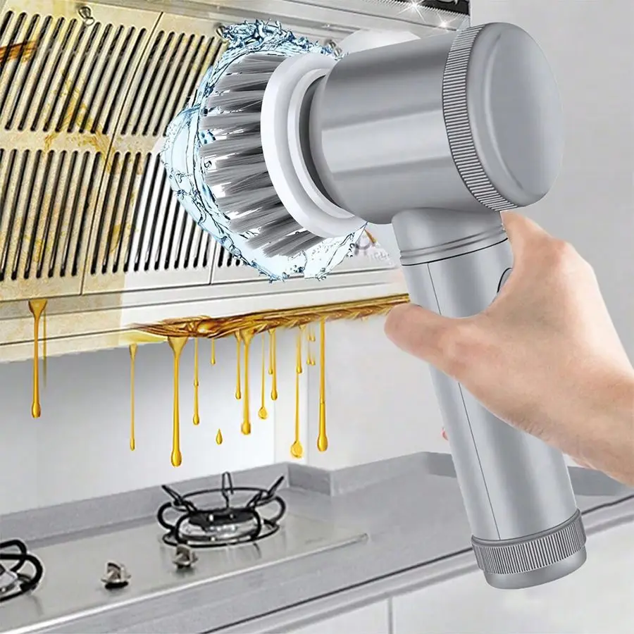 

Spin Scrubber,with 6 Replaceable Brush Heads Cordless Shower Scrubber and 2 Adjustable Speeds, Power Cleaning Brush for Bathroom