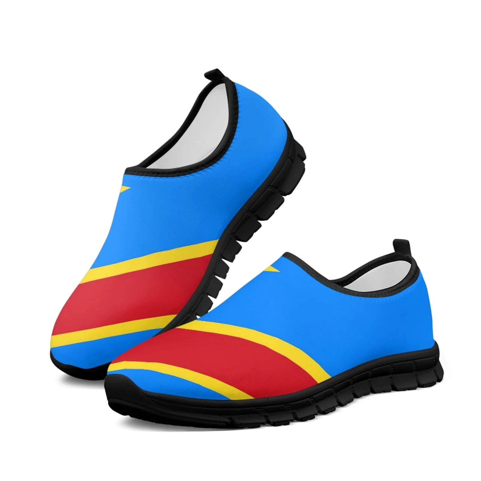 

Republic of Congo Flag Mesh Trainers Women Loafers Ladies Sneakers Slip On Flats Plus Size slip-ons Sport Low-cut Casual Shoes
