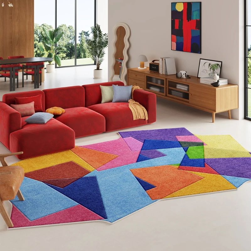 dopamine-color-rugs-for-bedroom-irregular-shape-living-room-decoration-carpet-washable-lounge-soft-floor-mat-anti-slip-study-rug