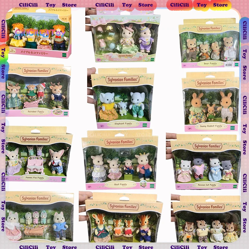 Sylvanian Families Anime Figures Baby Doll Family Set Wholesale Doll Toy Collectible Room Ornaments Decor Kawaii Figure Kid Gift