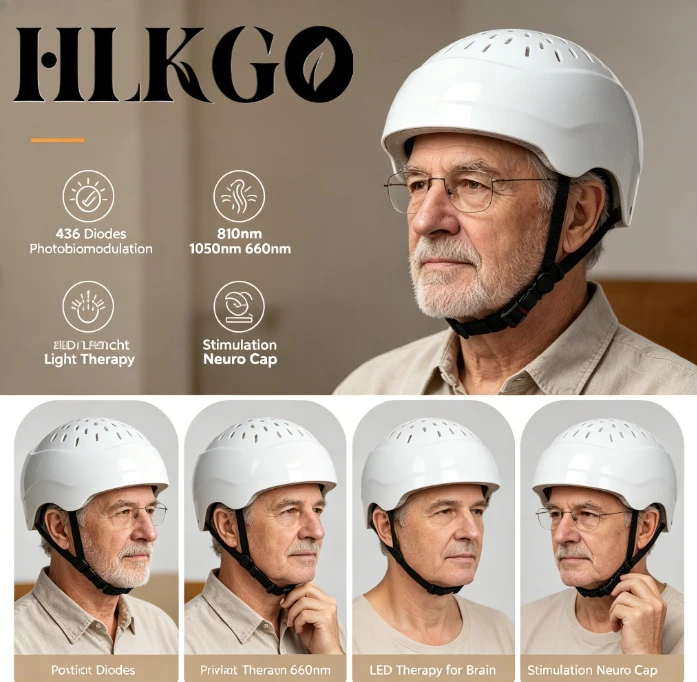 436 Diodes Photobiomodulation Helmet 810nm 1050nm 660nm LED Light Therapy for Brain Stimulation Neuro Cap