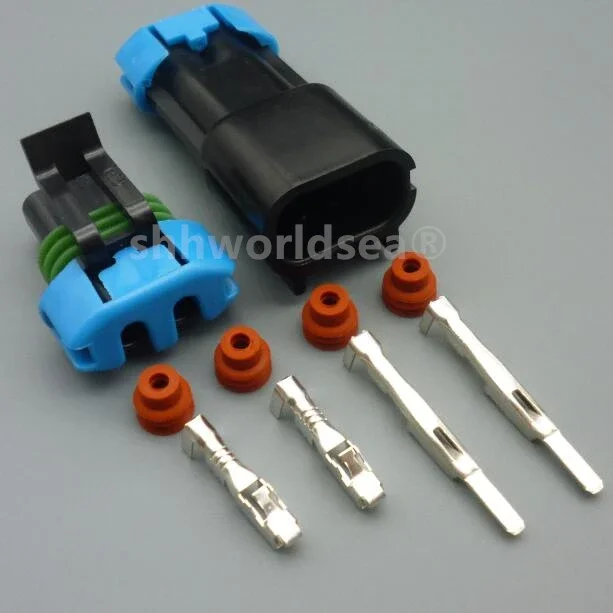 shhworldsea 2 Pin female or male 15300027 15300002 Weather Pack Waterproof Auto Fan Socket Automotive Wiring Connector