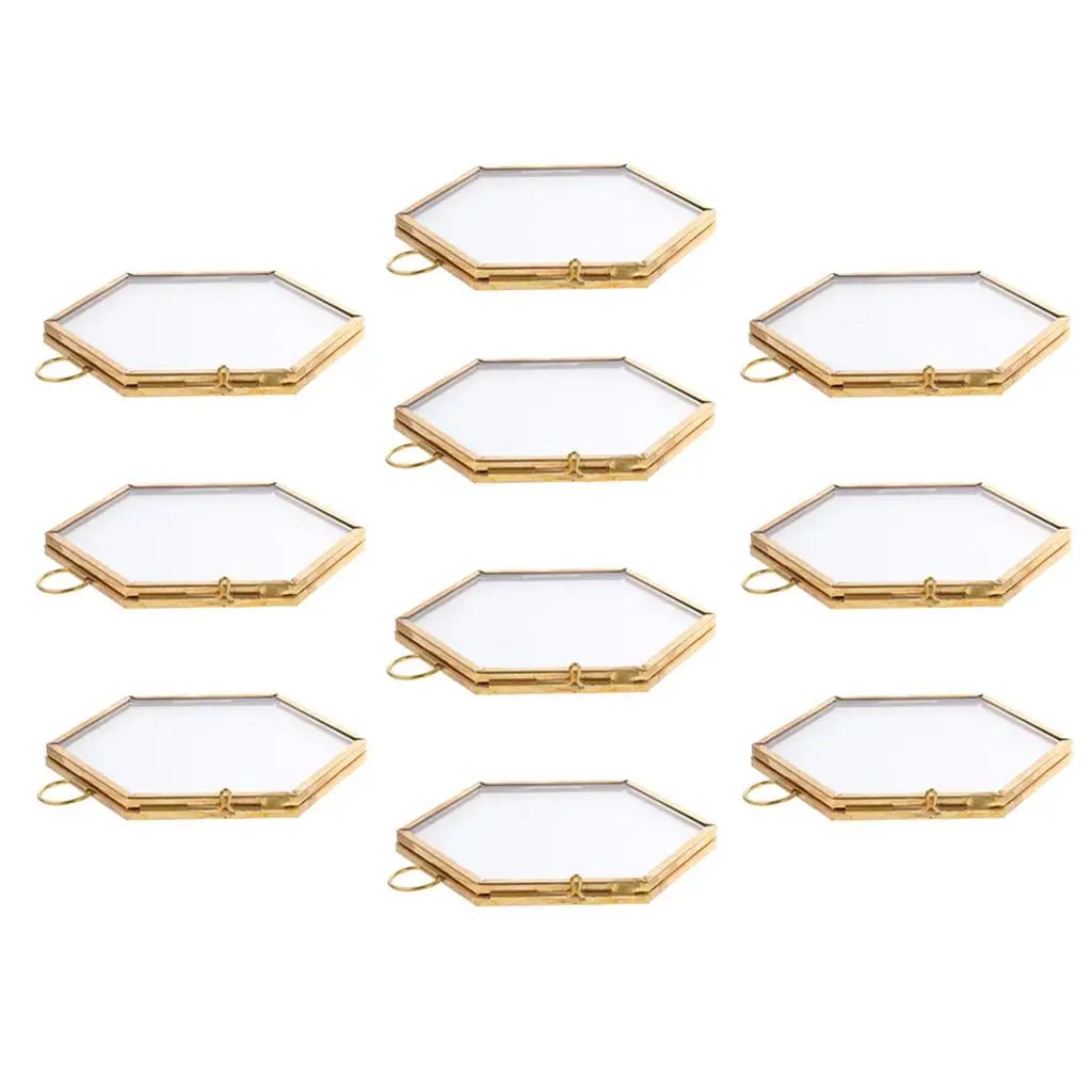 10x Photo Frame Picture Holder Hanging Frame Portrait Display Glass Metal Structure Suitable for Gallery Workspace Home