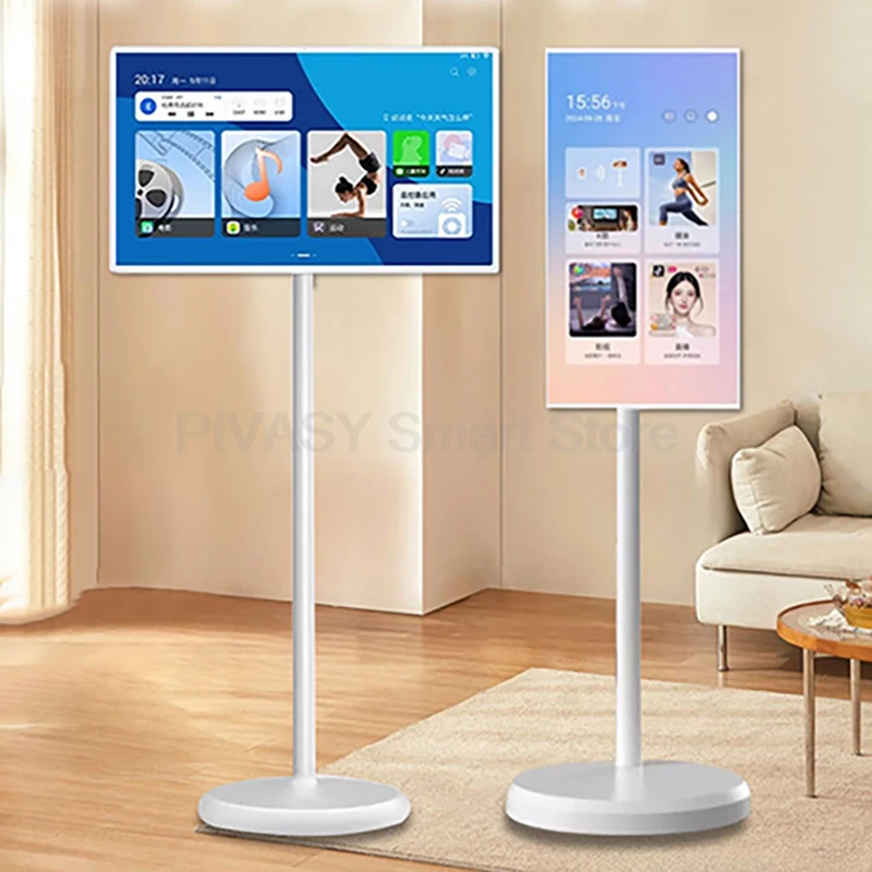 

Популярный открытый живой сенсорный экран 21,5 дюйма Portab Android 12, портативный вращающийся подвижный умный мини-телевизор для фитнес-офиса