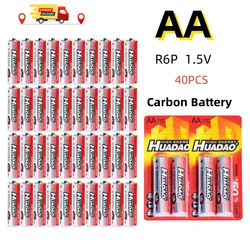 40PCS AA Batteries 1.5V R6P Cell Disposable Zinc Carbon Battery for Mouse Calculator Electric Toys Remote control