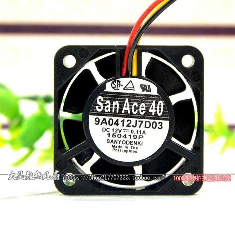 New original 9A0412J7D03 12V 0.11A 4015 4cm 3-wire dual ball bearing cooling fan