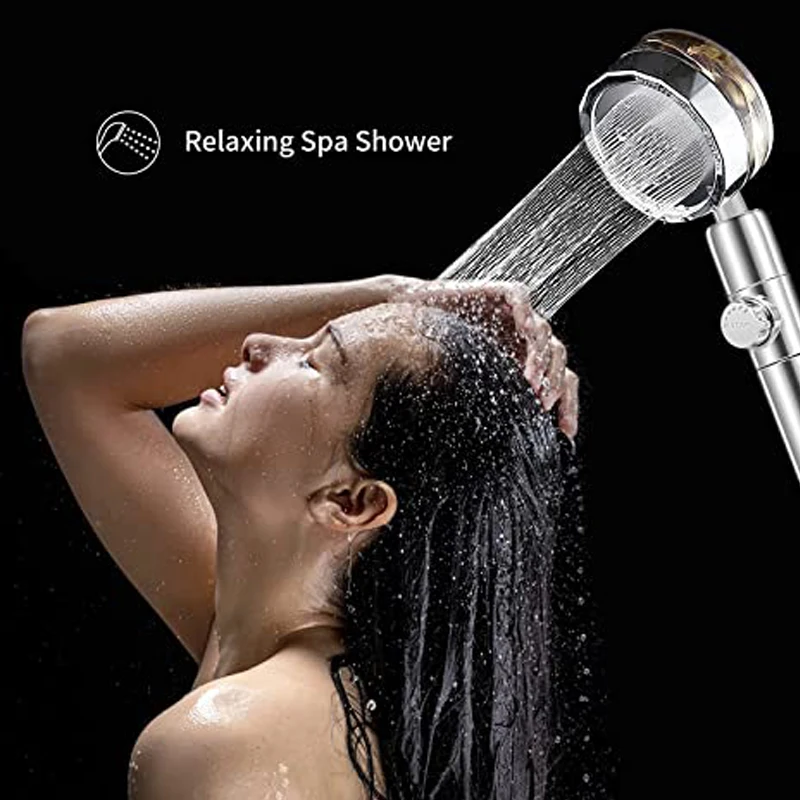 강한 고압 물 절약 샤워 헤드 필터 및 호스 360 회전 터보 욕실 마사지 강우량 샤워