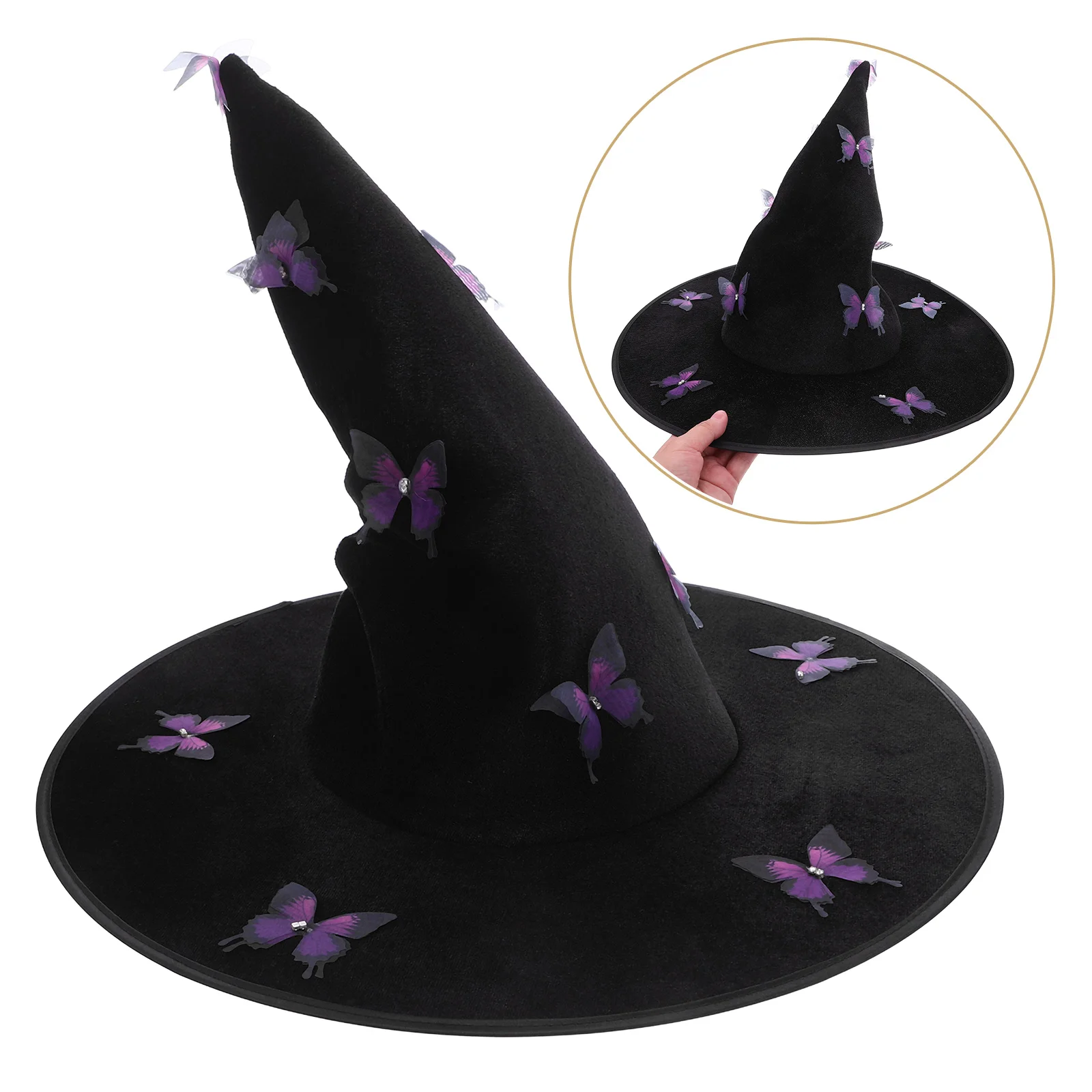 

Pleated Witch Hat Halloween Costume Party Accessory Make up Funny Cosplay Accessories