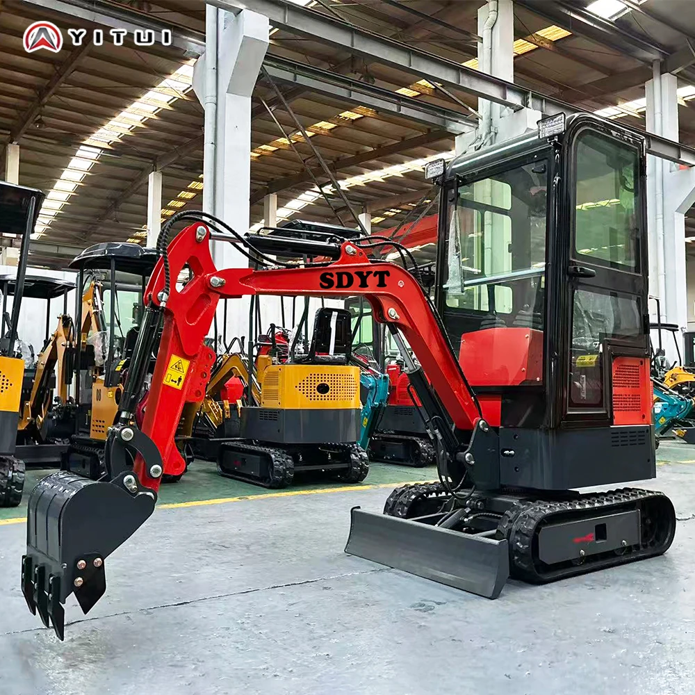 حفارة صغيرة مدمجة 1.2 طن مناسبة للمزارع العائلية والحدائق محرك ديزل مخصص حفار صغير متين وموثوق