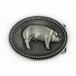 WesBuck Brand Cartoon Pig Metal Vintage Belt Buckle Handmade Homemade Accessories Waistband DIY Western Cowboy Rock Style