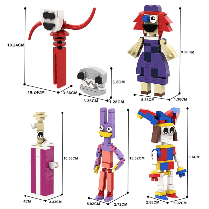 

7pcs The Amazing Digital Circus Pomni Building Block Zooble Ragatha Jax Kinger Model Figure Animal Toy Christmas Children Gift