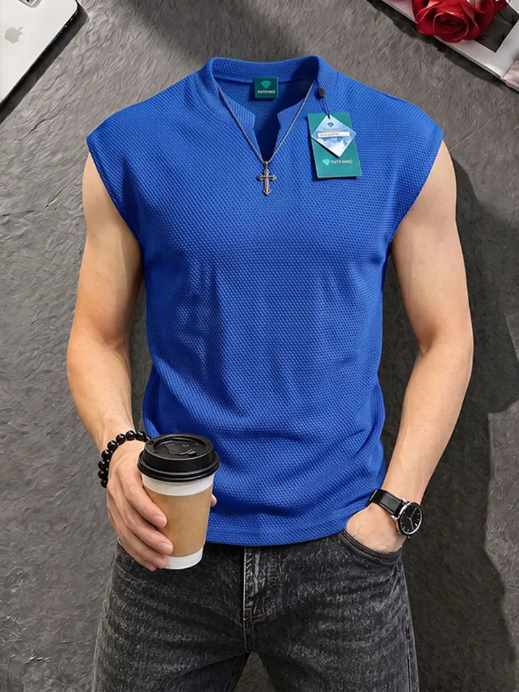 White Dragon Scale Pattern V-Neck Sleeveless Vest Men's Summer Sports Training Fitness Sweatshirt Breathable Quick Dry T-Shirt