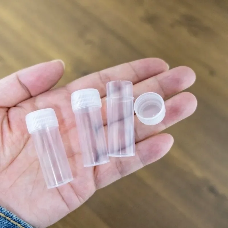 20/100/200Pcs 5ml Plastic Sample Bottle Test Tube Mini Bottles, Leak Proof Cap Vials, Medicine Pill Capsule, Storage Containers