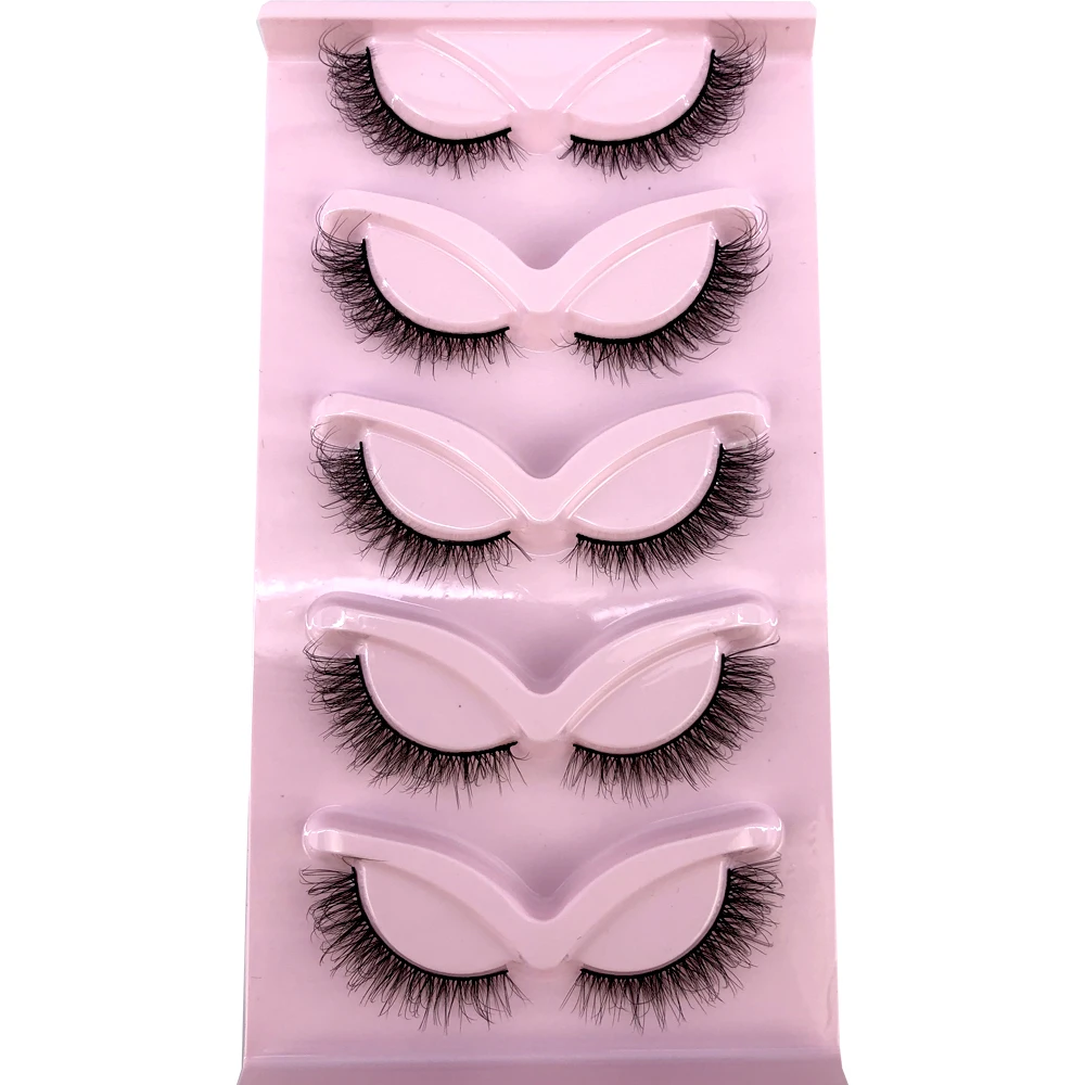 جديد القط رموش 5 أزواج ثلاثية الأبعاد رموش بالمنك الصناعي مجنح رقيق رموش اصطناعية لينة الطبيعية طويلة كامل قطاع لاش يشكلون