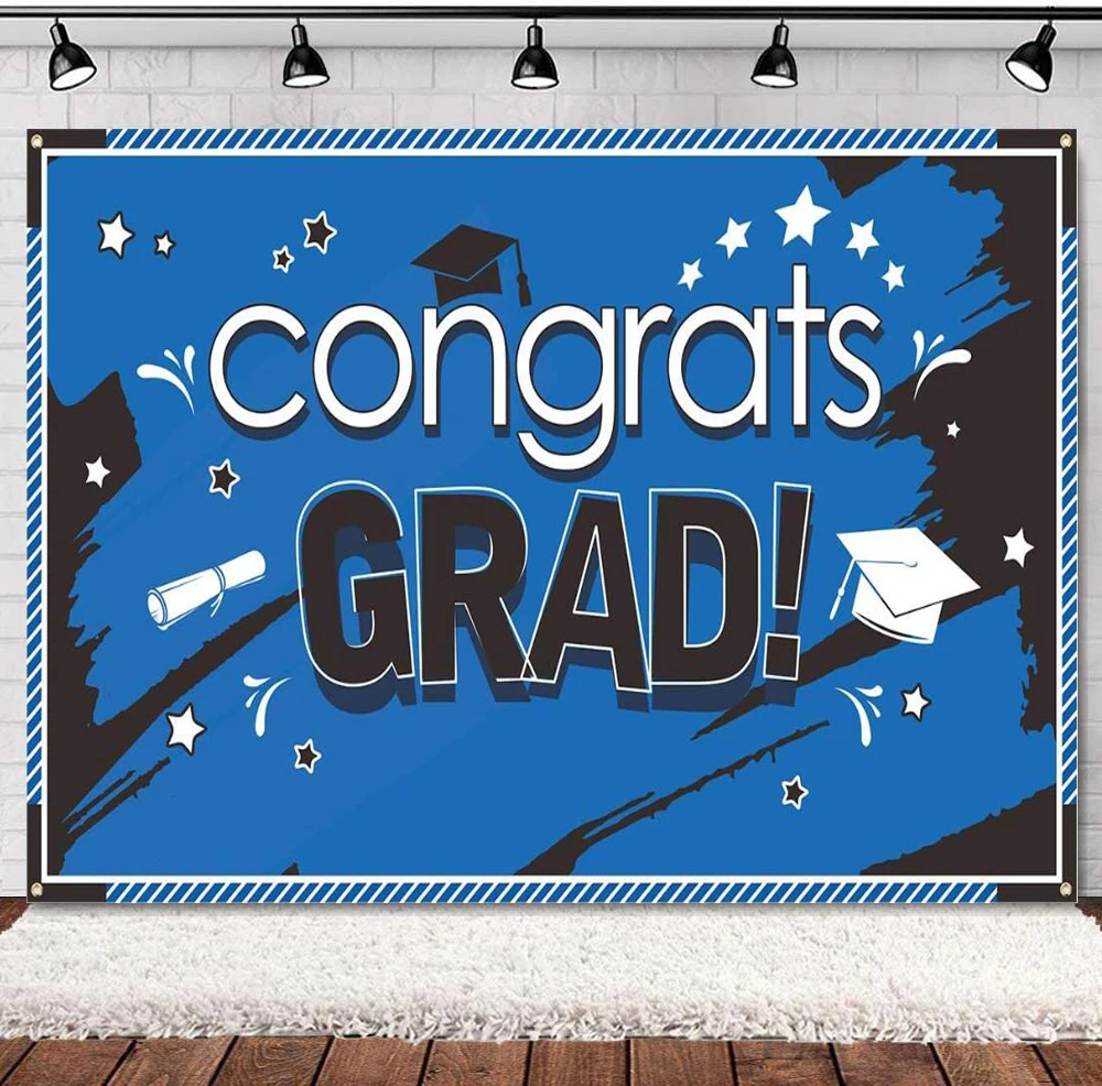 

Photography Backdrop Graduation Banner Congrats Grad Banner for Party Supplies Decorations Graduation Background