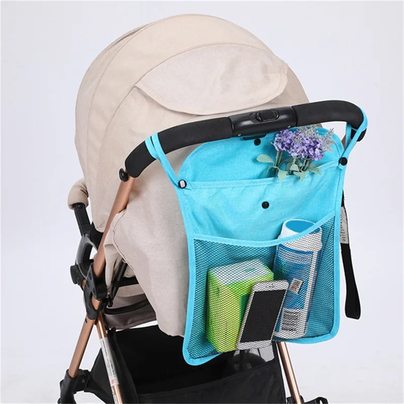 Baby Cart Hanging Bag Large-Capacity Double Pocket Storage Bags Baby Supplies Storage-Bag Multi-Function Mesh Design Storage Bag