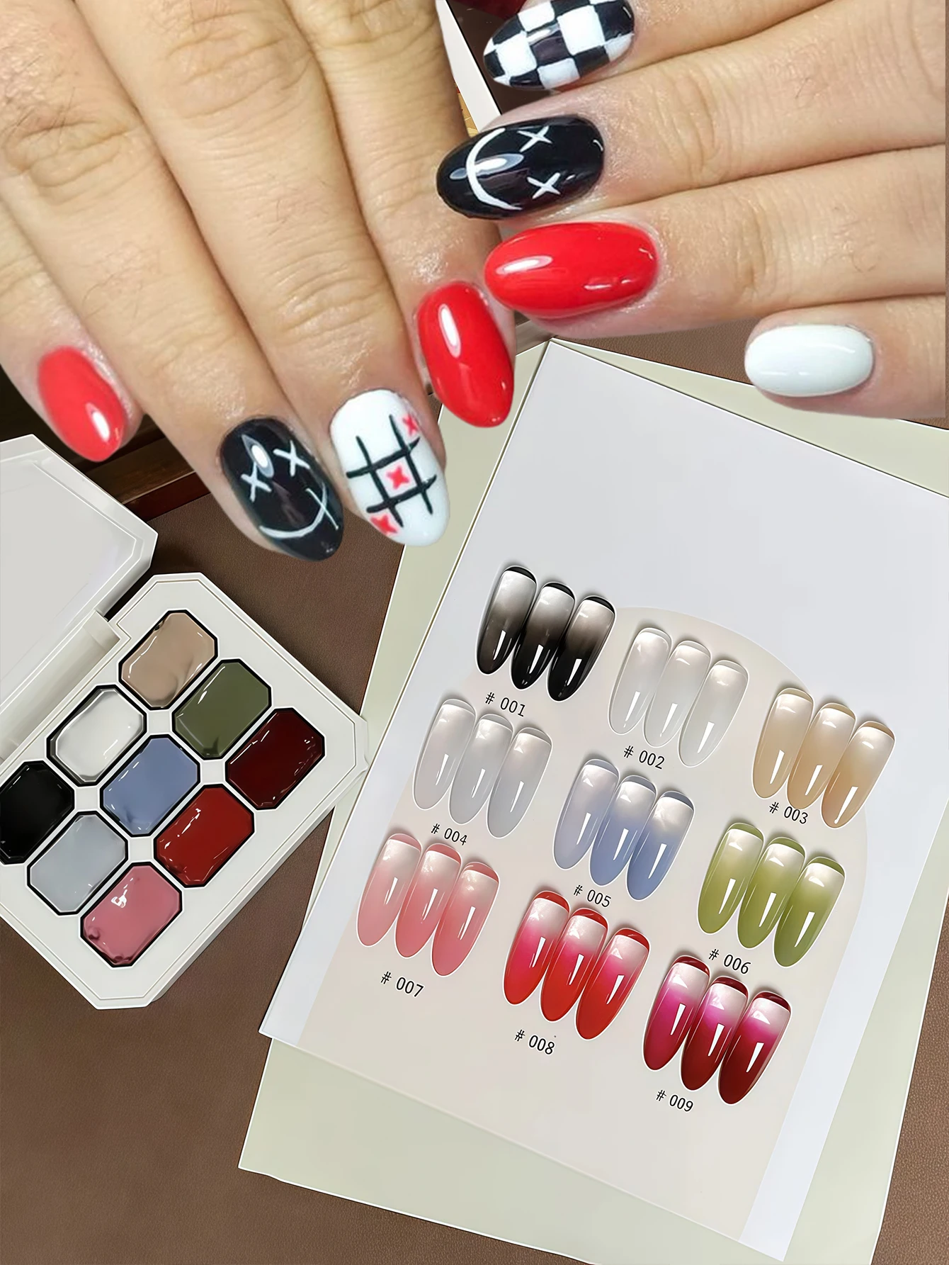 Set manicure, inclusa 9 colori di colla solida, smalto, spugna per unghie + mini clip per artigli, colla per unghie nuovo stile, qualità salone