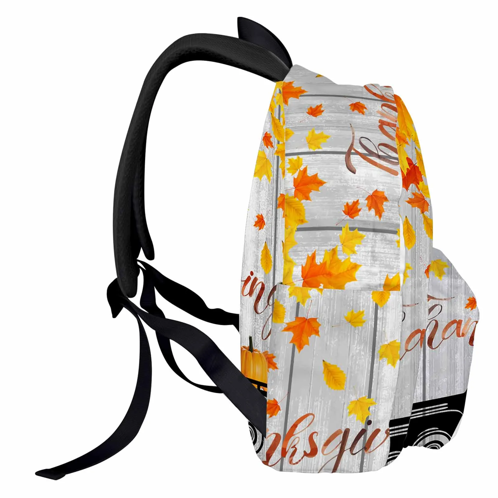 

Car Pumpkin Leaves Backpack Teenagers Student School Bags Laptop Custom Backpack for Men Women Travel Bag