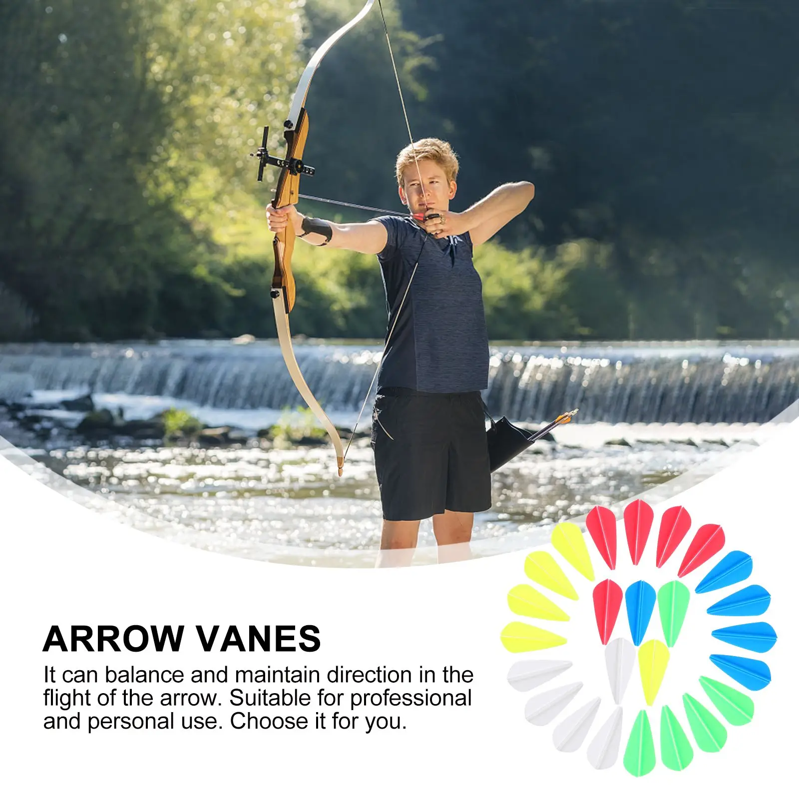 

50 Pcs Five Colors Arrow Accessories Rubber Water Drop Shaped Fletchings