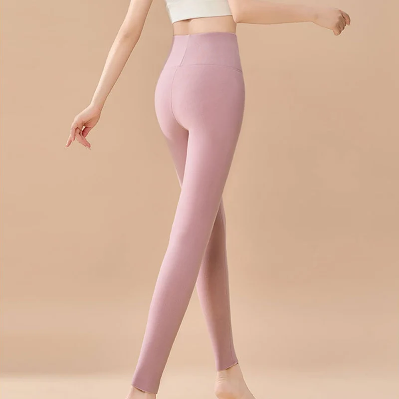 Hohe Taille Verdickte Hosen Frauen Mode Brief Drucken Fleece Gefüttert Warme Leggings Frau Winter Hohe Spandex Weiche Leggings Dame