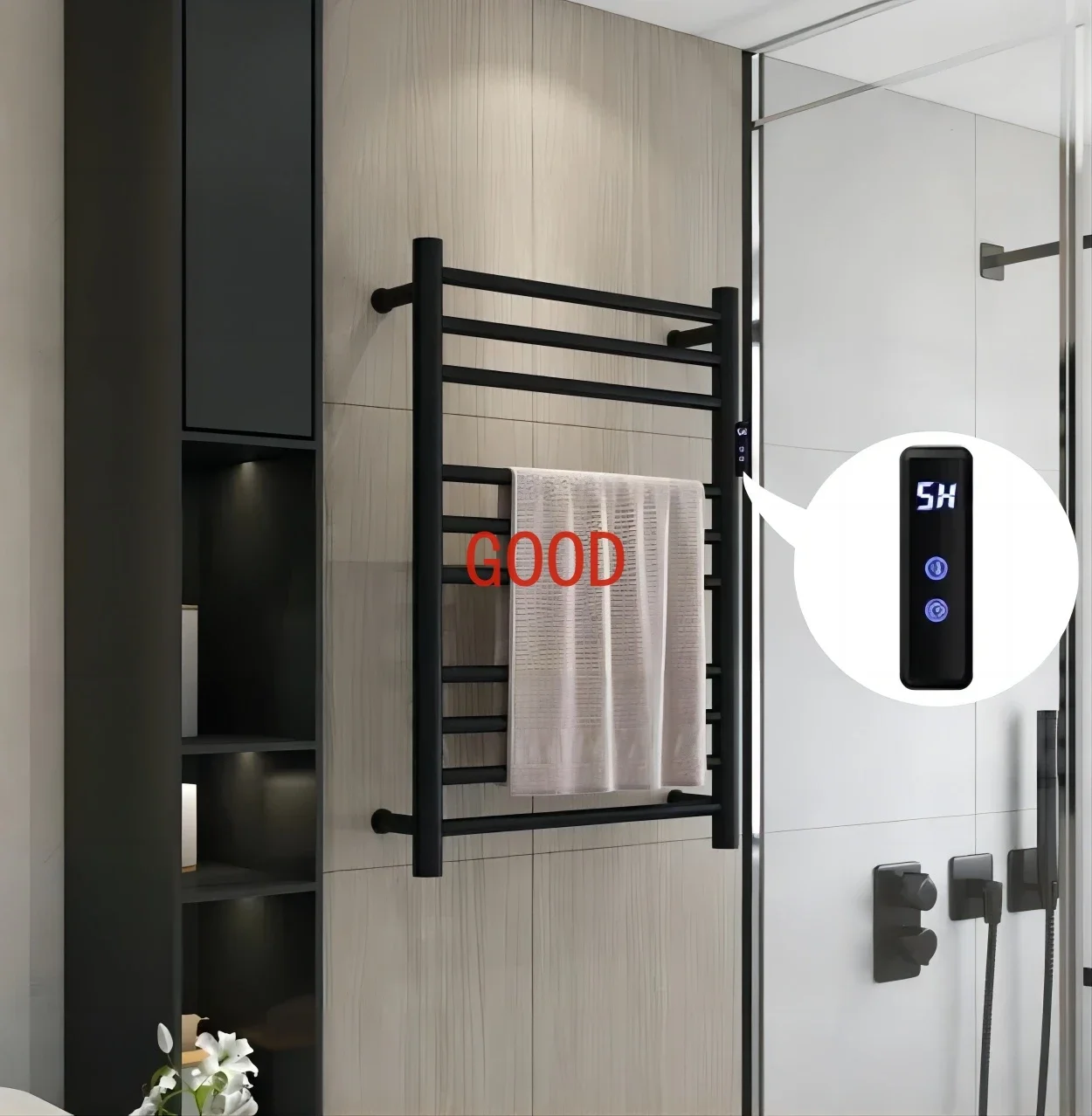 

Electric Towel Rack 304 Stainless Steel Temperature&Time Control Smart Heated Towel Rail Towel Warmer 780*500*120mm 110V/220V