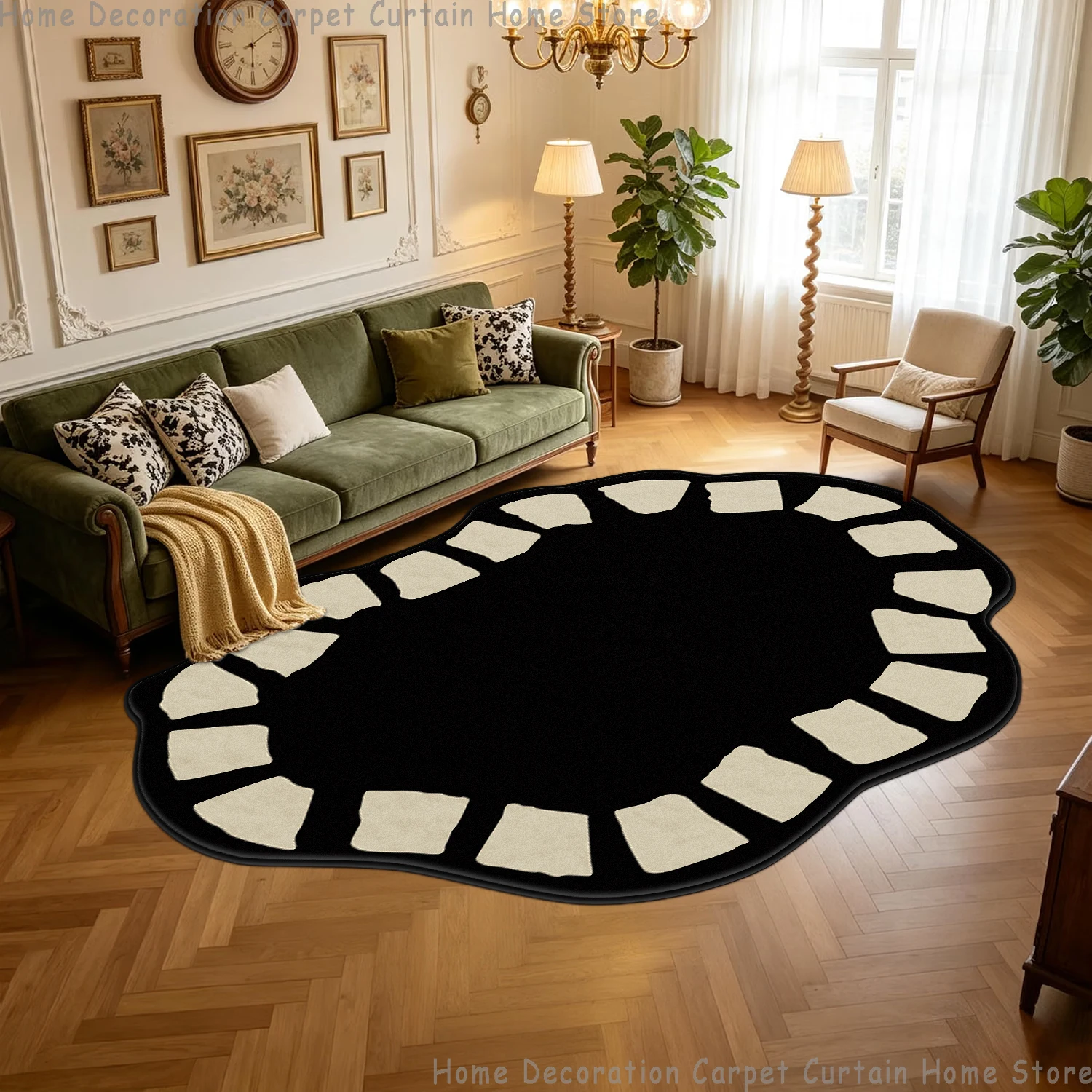 Modern Irregular Abstract Zebra Wave Pattern Carpet for Living Room Bedroom Large Rug Non-slip Washable Home Decor Floor Mats