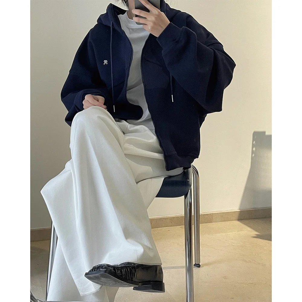 Wiosna Korea Casual sportowy list bluza z kapturem rozpinany sweter luźny płaszcz Top kobiety