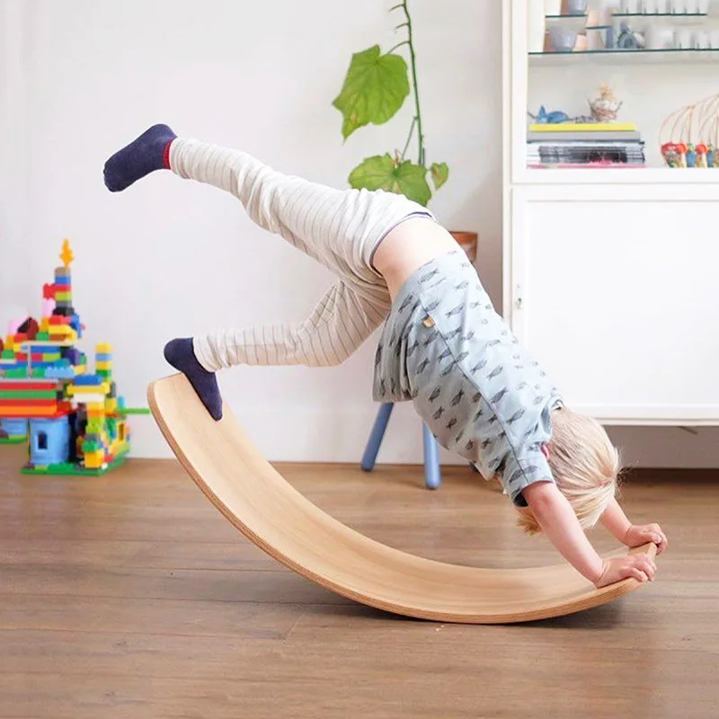 

Practicing baby Body Toys Wooden Wobble balancing board Children ins Montessori Educational Wooden Balance Board Toys for kids