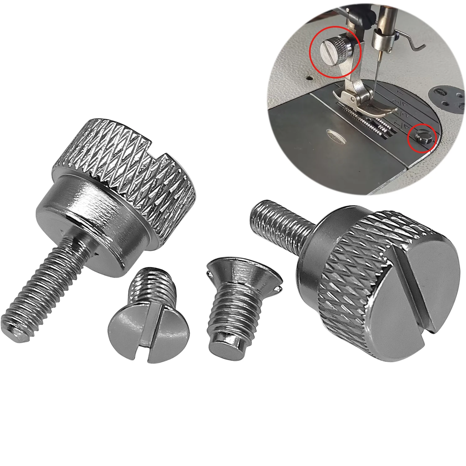 4 unids/set nuevo prensatelas retorcidas a mano y juego de placa de aguja tornillo para Juki accesorios para máquinas de coser industriales de una sola aguja