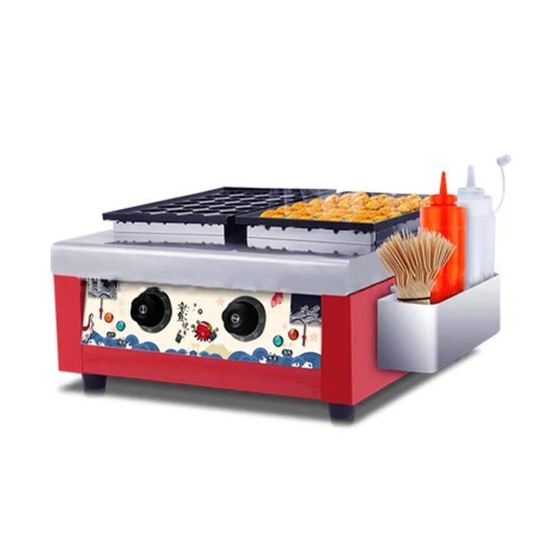 Máquina comercial eléctrica para hacer takoyaki, parrilla para bolitas de pulpo, máquina antiadherente a gas para cocinar Chibi Maruko, de outlet de fábrica
