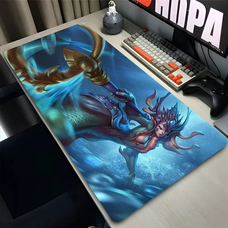 Mouse Pad Laptop Anime Extended Desktop Mat Computer Gamer Mousepad PC Gaming Accessories L-league of Legends Nami Keyboard Pad