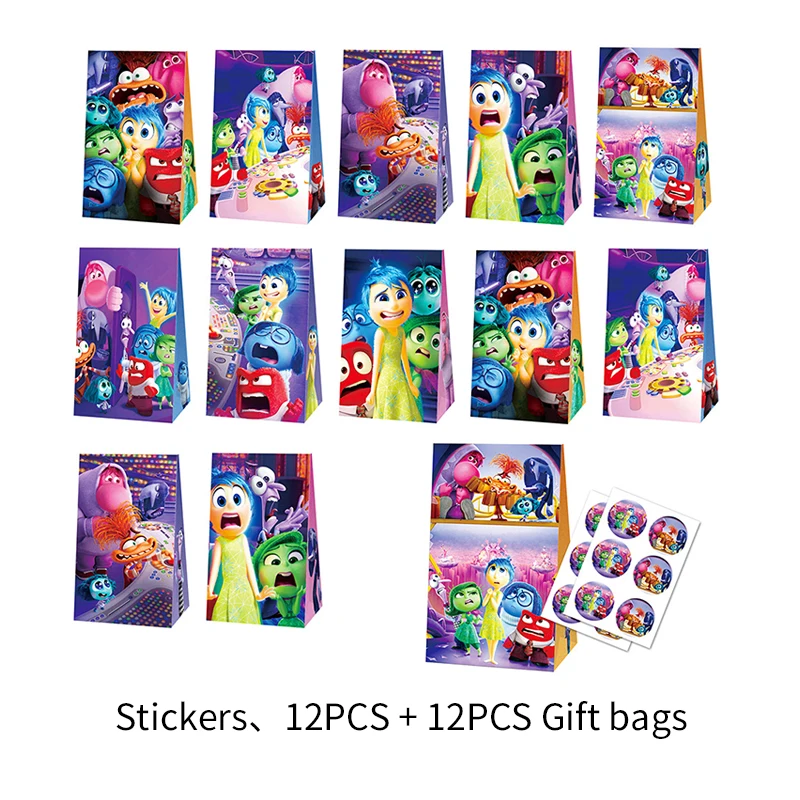 Disney Inside Out 2 Birthday Decorations Disposable Tableware Straw Balloons Tablecloth Backdrop Baby Shower Party Supplies